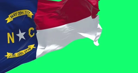 Close-up view of the North Carolina state flag waving Stock Footage 221848628