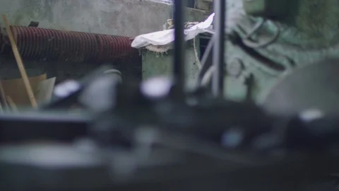 Close up view of obsolete equipment with movement of focus Stock Footage 95894487