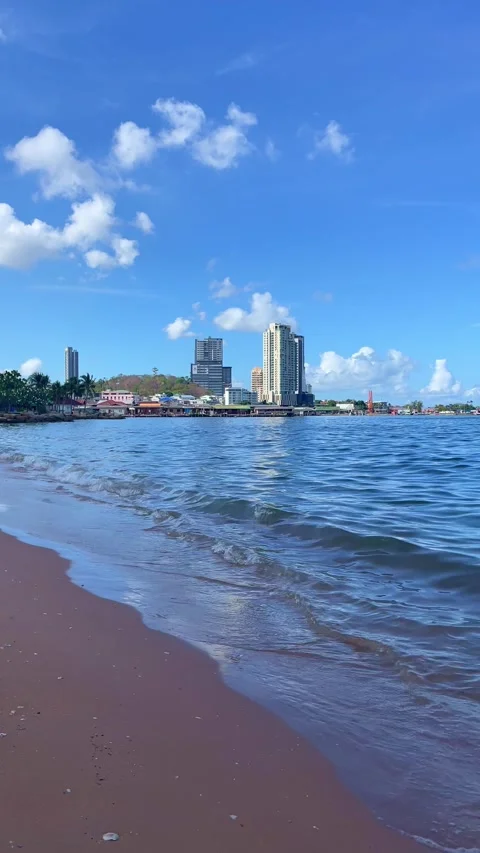Close view of ocean waves flowing in the summer sea with sunlight reflecting on  Stock Footage 330584778