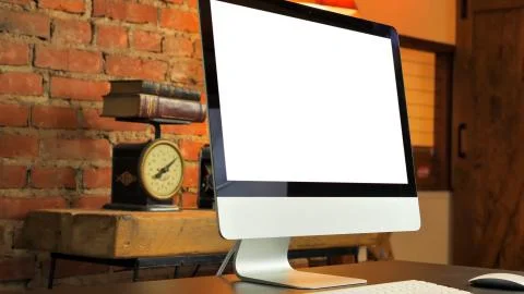 Close up view of office room with computer Stock Photos