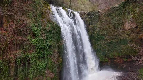 Close View of Ohtamis Waterfall Cascading Over Rocks in Autumn Video stock 347962885