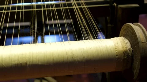 A close-up view of an old and still functional traditional loom 스톡 동영상 318188432
