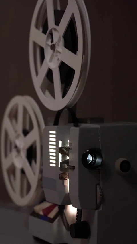 Close-up view of an old cinema projector Stock Footage 276218114
