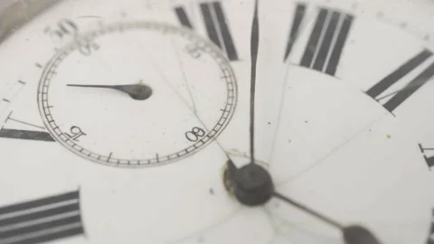 Close up view of an old pocket watch time lapse Stock Footage 153605475