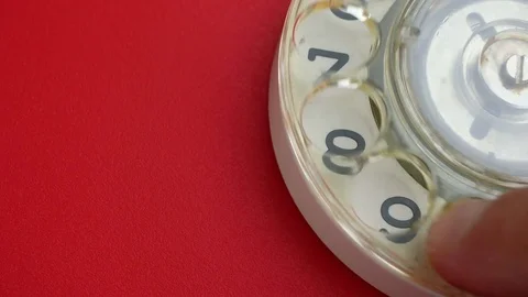 Close-up view on old telephone dial Stock Footage 80492175