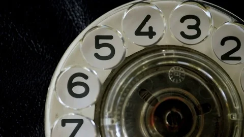 Close-up view on old telephone dial Stock Footage 81113911