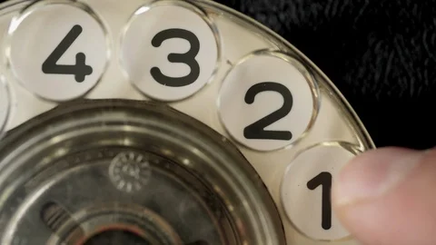 Close-up view on old telephone dial Stock Footage 117155289