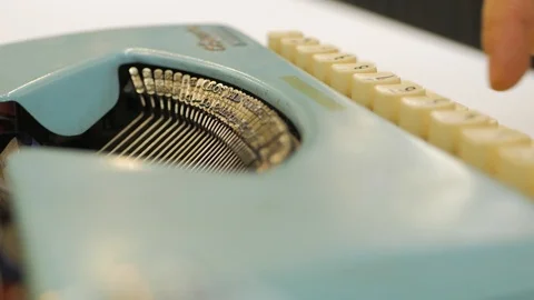 Close up view of old Typewriter details Stock Footage 121121448