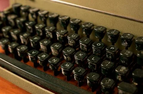 Close-up view of old typewriter keys Stock Photos