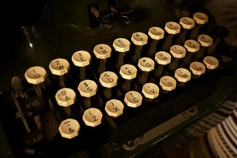 Close-up view of old typewriter keys Stock Photos