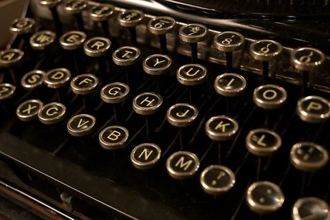 Close-up view of old typewriter keys Stock Photos