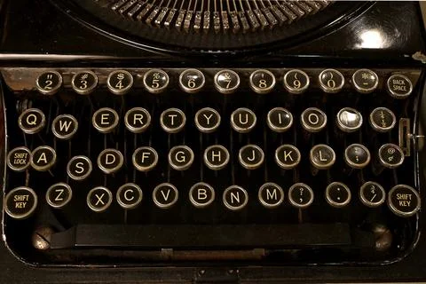 Close-up view of old typewriter keys Stock Photos