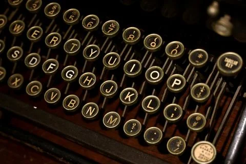 Close-up view of old typewriter keys Stock Photos