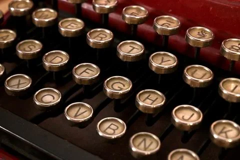 Close-up view of old typewriter keys Stock Photos
