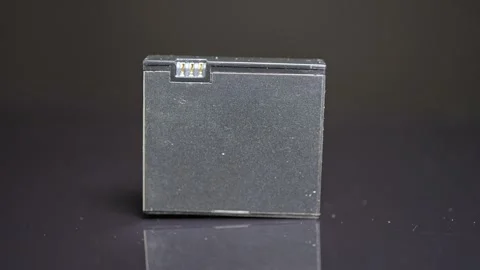 Close-up view of old used battery, with selective focus. These battery for .. Video stock 271096339