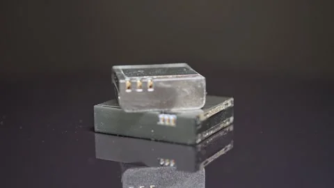 Close-up view of old used battery, with selective focus. These battery for .. Video stock 271096364