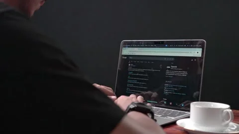 Close up view of the Open AI website on a laptop screen Stock Footage 304505327