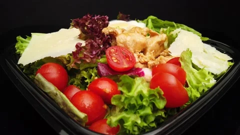 Close up view over fresh Salad bowl Stock Footage 143043146