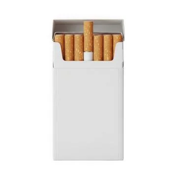 A close-up view of a pack of cigarettes with the lid open, revealing the ci.. Stock Illustration