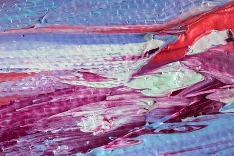 Close-up view of paint strokes made with oil and acrylic on canvas Stock Photos