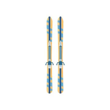 Close-up view of a pair of skis on a white background Ilustración de archivo