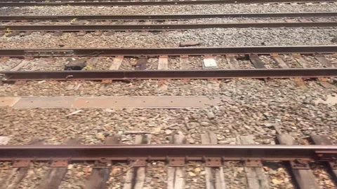 Close-Up View of Parallel Railway Tracks Stock Footage 338364332