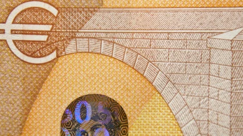 Close view of a part of banknotes, sequence of macro images. Partial view of  Stock Footage 128955601