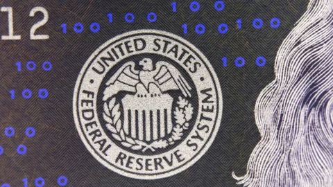 Close view of a part of banknotes, sequence of macro images. Partial view of  Stock Footage 128955675