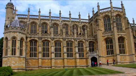 Close up view on part of St. George Chapel ,early 16th century Stock Footage 51738257