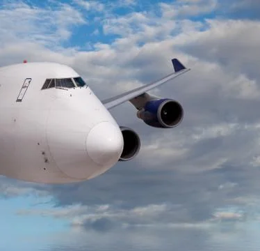 Close up view of a passenger jet Stock Photos