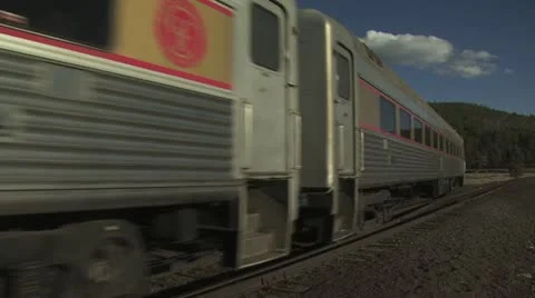 Close Up View of Passenger Train As It Passes By 3 Stock-Footage 18977825