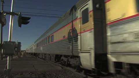 Close Up View of Passenger Train As It Passes By 4 스톡 동영상 18977908