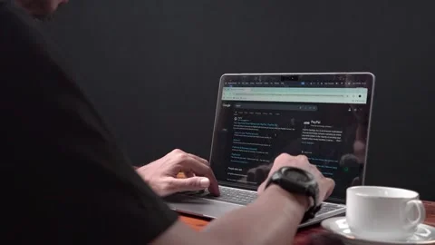 Close up view of the Paypal website on a laptop screen Stock Footage 304502635