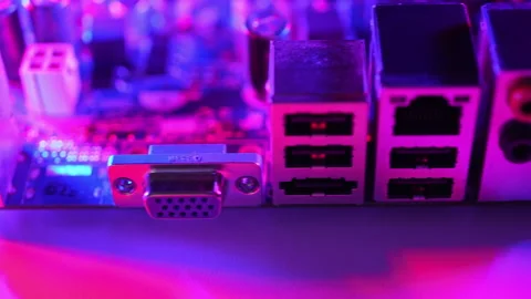 Close up view on PC hardware as concept of cyber attacks target physical co.. Vidéo 336112961