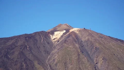 Close-up View of the Peak of Volcano Teide in Canarias Islands, Tenerife, Spain. Stock Footage 90078469