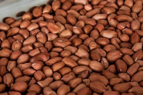 Close up view of peanuts at the plate Stock Photos