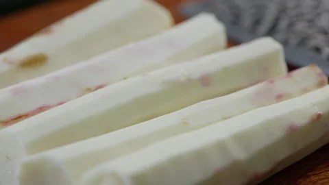 Close-up view of peeled white Chinese yam surface. Stock Footage 341836131