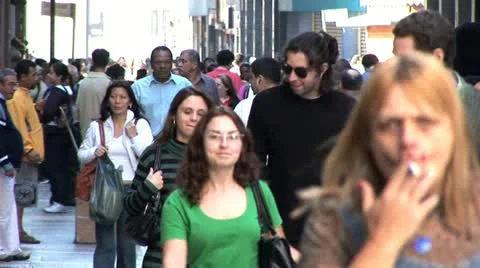 Close Up View of People in Centro de Sao Paulo, Brazil 6 Stock-Footage 19723309