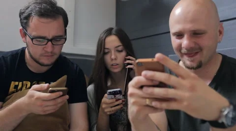 Close up view of people talking and working with cell phone Stock Footage 67186394