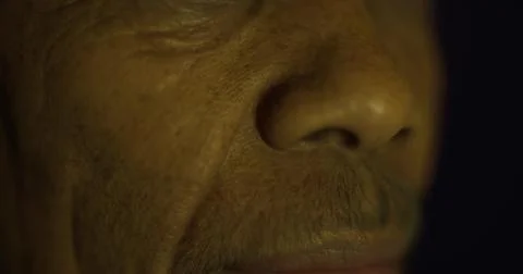 Close up view of a persons face highlighting skin texture and expression Stock Illustration