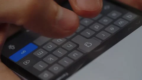 Close up view of a phone user texting a message. Cropped view of a person Stock Footage 236772341