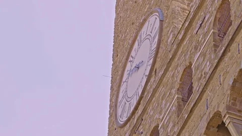Close up view of Piazza della Signoria, Palazzo Vecchio, Florence. Stock Footage 75823042