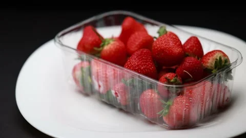 Close up view of a pile of strawberries Stock Footage 165992531