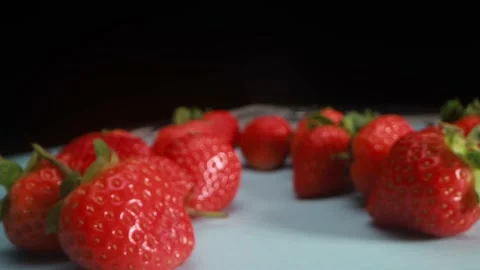 Close up view of a pile of strawberries Stock Footage 165992606