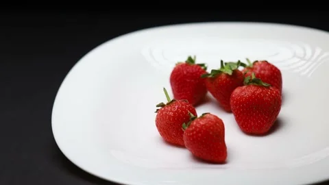 Close up view of a pile of strawberries Stock Footage 166403929