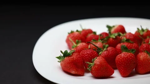 Close up view of a pile of strawberries Stock Footage 166822815