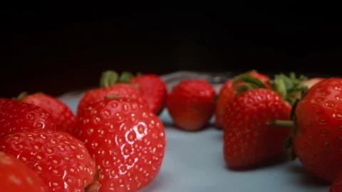 Close up view of a pile of strawberries Stock Footage 168060346