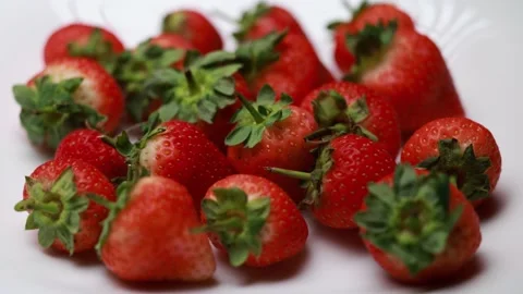 Close up view of a pile of strawberries Stock Footage 168060506