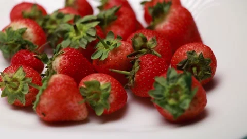 Close up view of a pile of strawberries Stock Footage 169873282