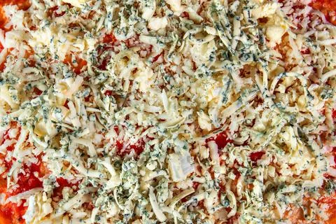 Close-up View - Pizza Ready for Baking Stock Photos